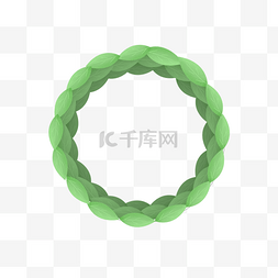 矢量绿叶圆环组合