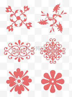 中国风花纹花边框图片_红色中国风矢量花纹可商用素材