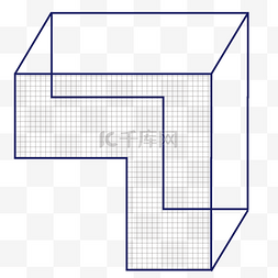 立方体几何线条图片_数学几何造型免抠图