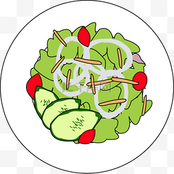 蔬菜轻食图片_素菜沙拉手绘图案