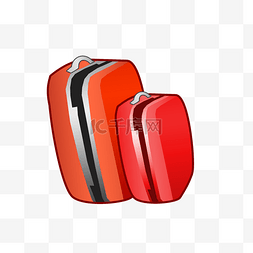 两个红色行李箱