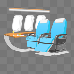 卡通科技座椅图片_卡通飞机商务舱免抠素材