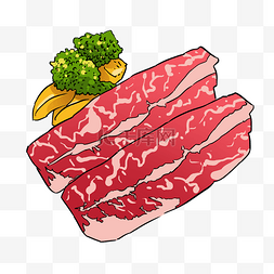 牛肉摆盘图片_西餐牛肉手绘插画