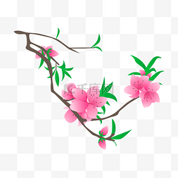 水墨中国风玫瑰图片_卡通免扣粉色花朵