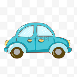 可商用的表情包图片_卡通手绘蓝色小汽车插画