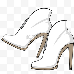 白色的短靴装饰插画