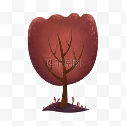 秋季红枫树图片_卡通绘本枫树素材