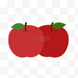 红色苹果卡通图片_圣诞节卡通扁平平安果苹果元素