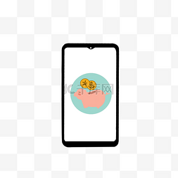 手机银行储蓄手机理财手绘图案免