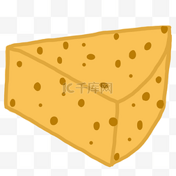 一块三角形黄油奶酪PNG免抠图