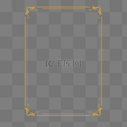 金色扁平边框图片_巴洛克风格矢量边框矩形