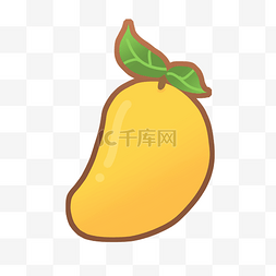 芒果榨汁图片_手绘黄色芒果水果卡通