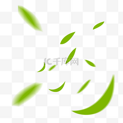免抠叶子png图片_绿色矢量通用叶子漂浮免抠图案