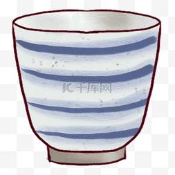 横条纹陶瓷水杯免扣水杯