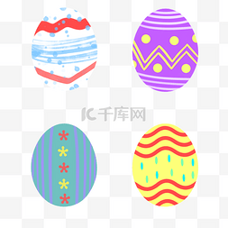 矢量彩绘装饰鸡蛋图片_复活节彩蛋