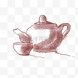 茶壶与输液图片_夏日饮品手绘