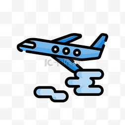 飞机免扣图片_卡通插画mbe风格飞机装饰图标