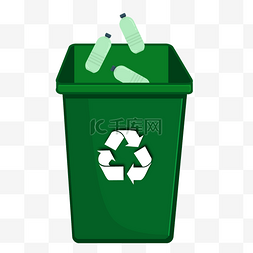 漂亮垃圾桶图片_绿色的垃圾桶手绘插画
