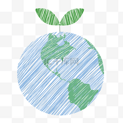地球公益图片_绿色地球公益插画