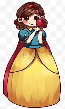 穿蓬蓬裙的公主图片_童话世界白雪公主与苹果