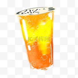  橙色的冰镇果汁 