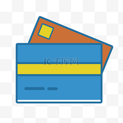 彩色手绘银行卡元素