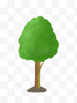 绿色植树图片_长满绿叶的树插画PNG图片