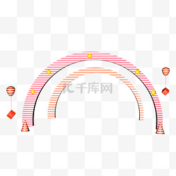 立体3d装饰图片_促销C4D情人节拱门场景模型设计