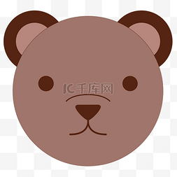  棕色的小熊头像 