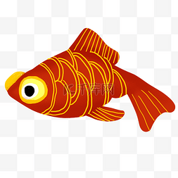 红色小金鱼手绘插画