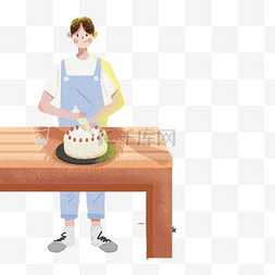厨师做蛋糕图片_男孩在做蛋糕