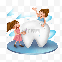 牙科医院图片_爱牙日全国爱牙日女孩和牙刷
