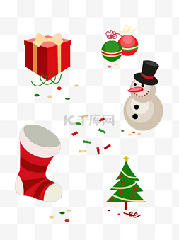 圣诞袜礼物图片_圣诞节礼物装饰素材圣诞袜圣诞树