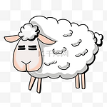 简约卡通小羊动物手绘插画PNG透