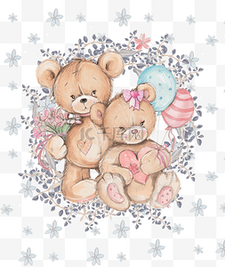 小熊手绘素材图片_卡通可爱的小熊手绘素材