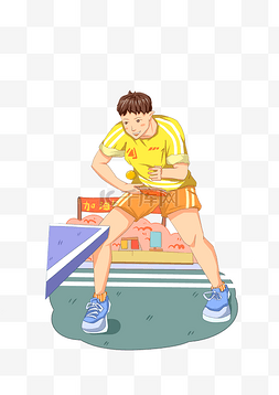 黄色乒乓球图片_打乒乓球健身的小男孩