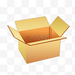 纸箱子箱子图片_打开的棕色纸箱子插画