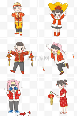 春节插画合集图片_新年庆贺合集PNG