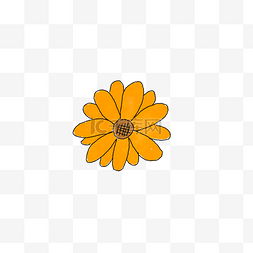 黄色的小菊花图片_手绘黄色的小雏菊免抠素材