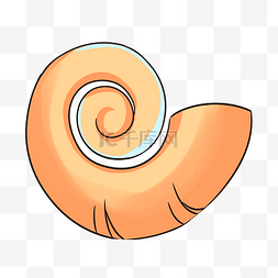 手绘海洋生物海螺插画