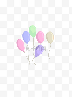 彩色漂浮气球图片_漂浮可爱气球插画素材
