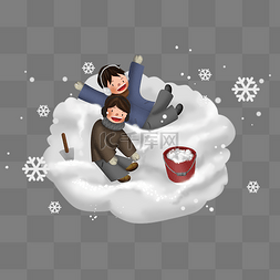 玩游戏的儿童图片_冬季系列下雪玩雪的小孩