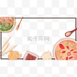 美食广告插画图片_创意美食主题海报边框