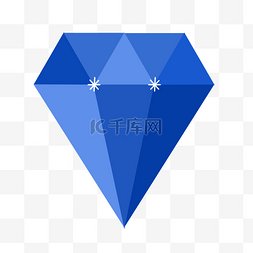 蓝色渐变手绘几何钻石