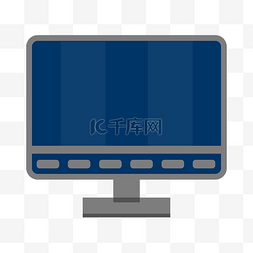 手绘可爱电脑图片_灰色边框蓝屏电脑