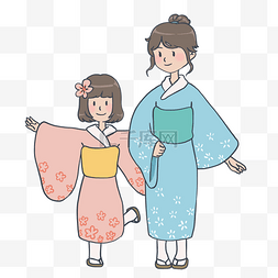 美少女免抠图片图片_日本和风穿和服的小女孩插画免抠