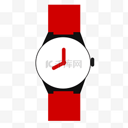 手表腕表海报图片_红色运动手表卡通手绘装饰图案免