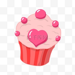 卡通粉色桃心小蛋糕