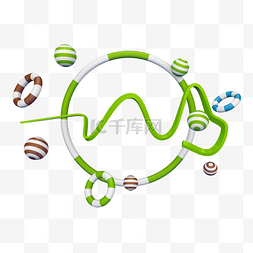 小清新舞台背景图片_小清新圆环圆圈C4D电商装饰元素