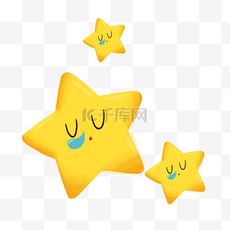 红色小星星图片_手绘插图黄色可爱小星星PNG透